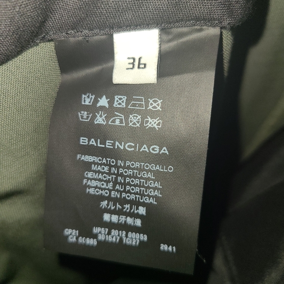 Authentic Balenciaga Dress Pants Slacks Women's Size 6 Olive Green New With Tag - Picture 6 of 13